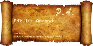 Pályi Armand névjegykártya