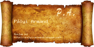 Pályi Armand névjegykártya
